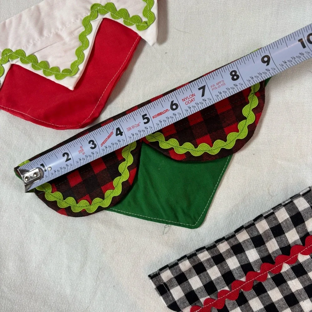 Handmade‎ Christmas Dog Collar Bandanas Set of 3 – Size Medium 9